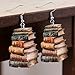 Vintage Book Earrings for Women Funny Book Stack Earrings Handmade Stackable Books Dangle Drop Earring Back to School Jewelry for Students Teachers Librarian Books Lovers Gifts Graduation Gifts
