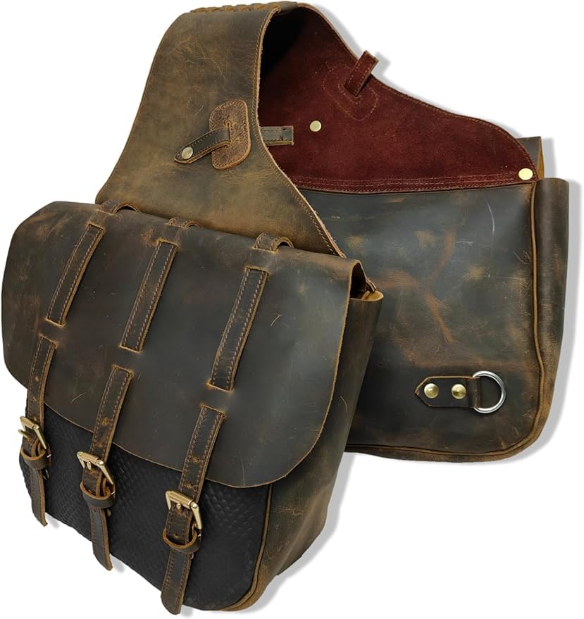 Amazon.com: Coltoro Leather Saddle bags for Horses, Motorcycle