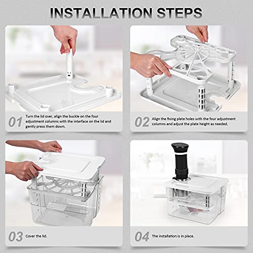 Sous Vide Behälter 7 in 1 Set 12L mit Deckel und Rack, für Garer Stick Professional, Mehrere Marken Geeignet, Multifunktionaler Transparenter Behälter(MEHRWEG)