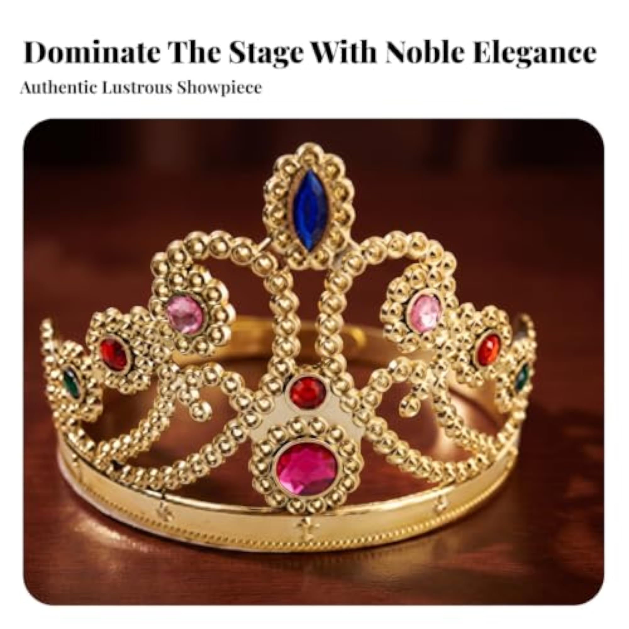 Ornate Silver Crown Prop for Costume and Theater