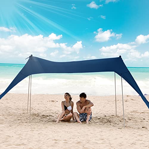 Botindo Family Beach Tent Canopy Sun Shade, Pop Up Grande Beach Tent Sun Shelter Stability 4 Poles With Portable Carry Bag Outdoor Shade For Fishing Backyard Camping Picnics #TOP4
