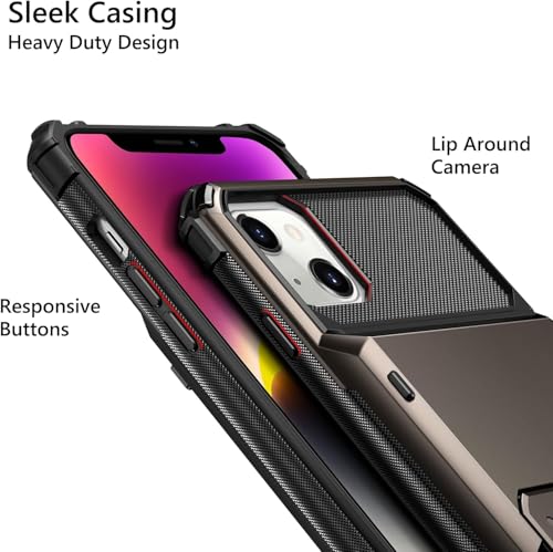 Draamvol for iPhone 16 Phone Case with Card Holder Slots Armor Shockproof Flip Wallet Case Hard PU Back Soft TPU Inner Bumper Cover for iPhone 16 Case - Image 4
