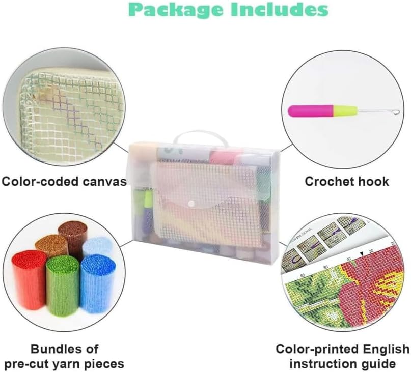 ラッチフックラグキット, 動物トンボ 枕カバー ラッチフックセット,刺繍ツールセット クッション,クッション,編み物キット 43x4