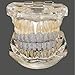 18K Gold Teeth Grillz, Hip Hop Punk Style Plated Iced Out Diamond Top and Bottom, Rapper Fashion Accessories Cosplay(Silver (Style 1))