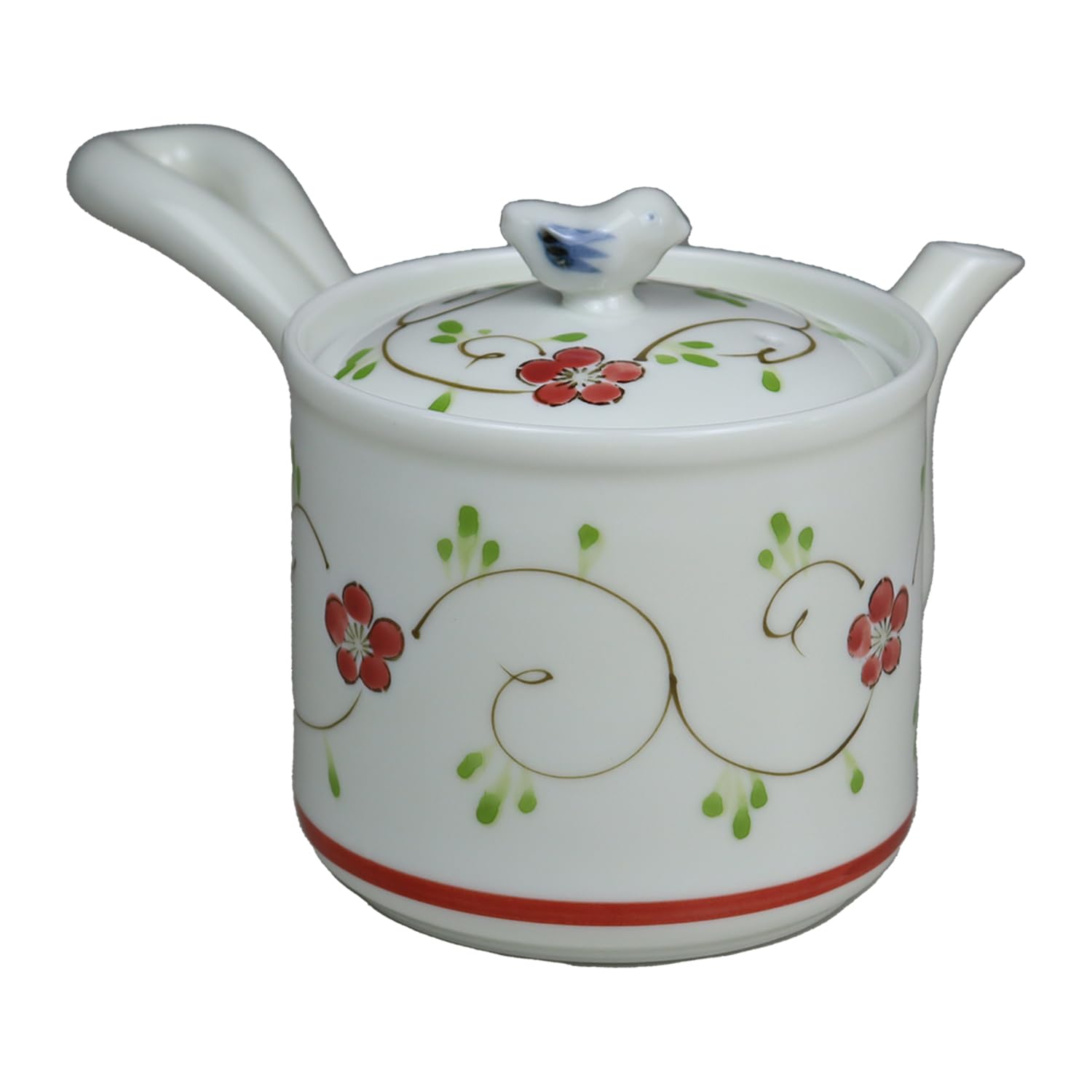 Hasami Ware Teapot, Hand-Painted Red Arabesque, 350ml
