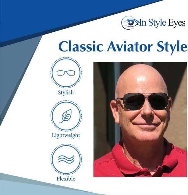 Miniatura 5 de Just Chillin' - Lentes de sol de lectura completa, lentes de sol de aviador no bifocales, marco de metal con cable, lente no polarizada