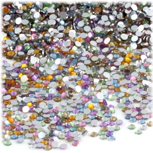 The Crafts Outlet 1,440pc Rhinestones Round 3mm (10ss) Pastel Assortment