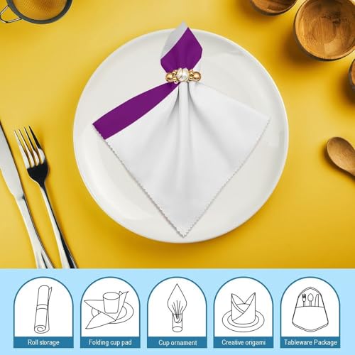 Servilleta de mesa demisexual de tela suave, mantel cuadrangular lavable para banquetes 8