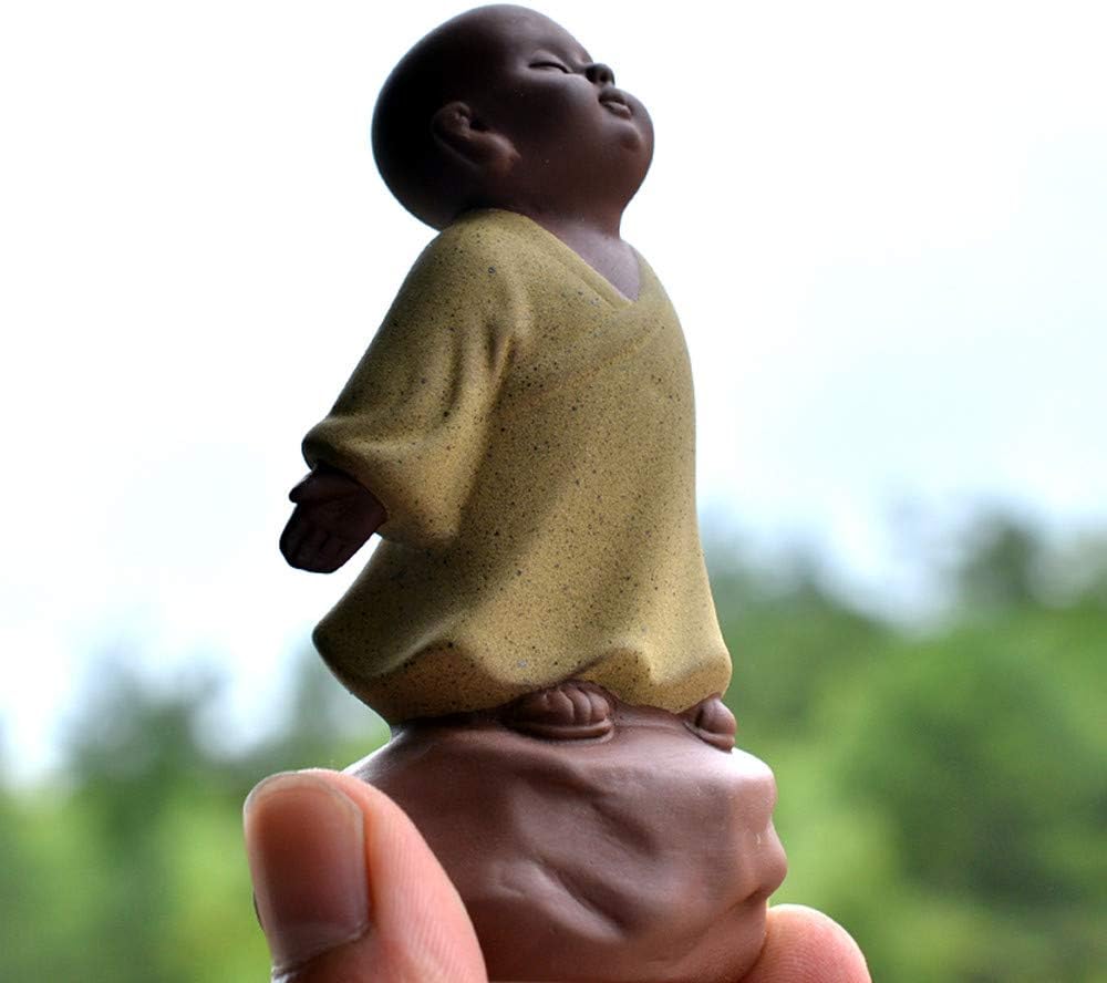 Kingzhuo Ceramic Little Cute Buddha Statue Monk Figurine Creative Ornaments Gift Classic Delicate Ceramic Figurines 4'' Inches High