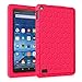 FintieCase Silicone Case for Amazon Fire (Previous 5th Generation, 2015) - [Honey Comb Series] [Kids Friendly] Light Weight Anti Slip Shockproof Back Cover (NOT Fit All-New Fire 7 2017), Magenta