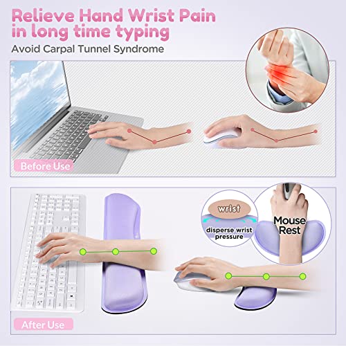 image for Gimars Upgrade Enlarge Gel Memory Foam Set Keyboard Wrist Rest Pad, Mo