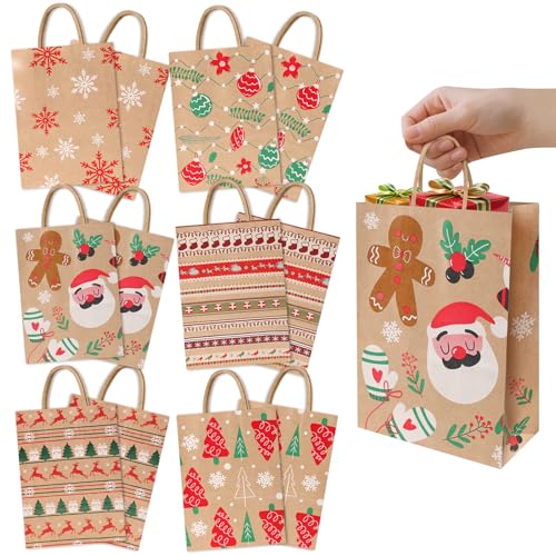 Behiruch Geschenktüten Weihnachten, 12 Stück Weihnachtstüten...