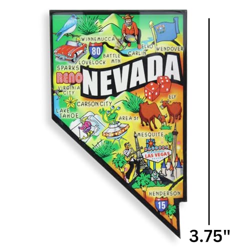 Imán de nevera mapa del estado de Nevada acrílico miniatura 2