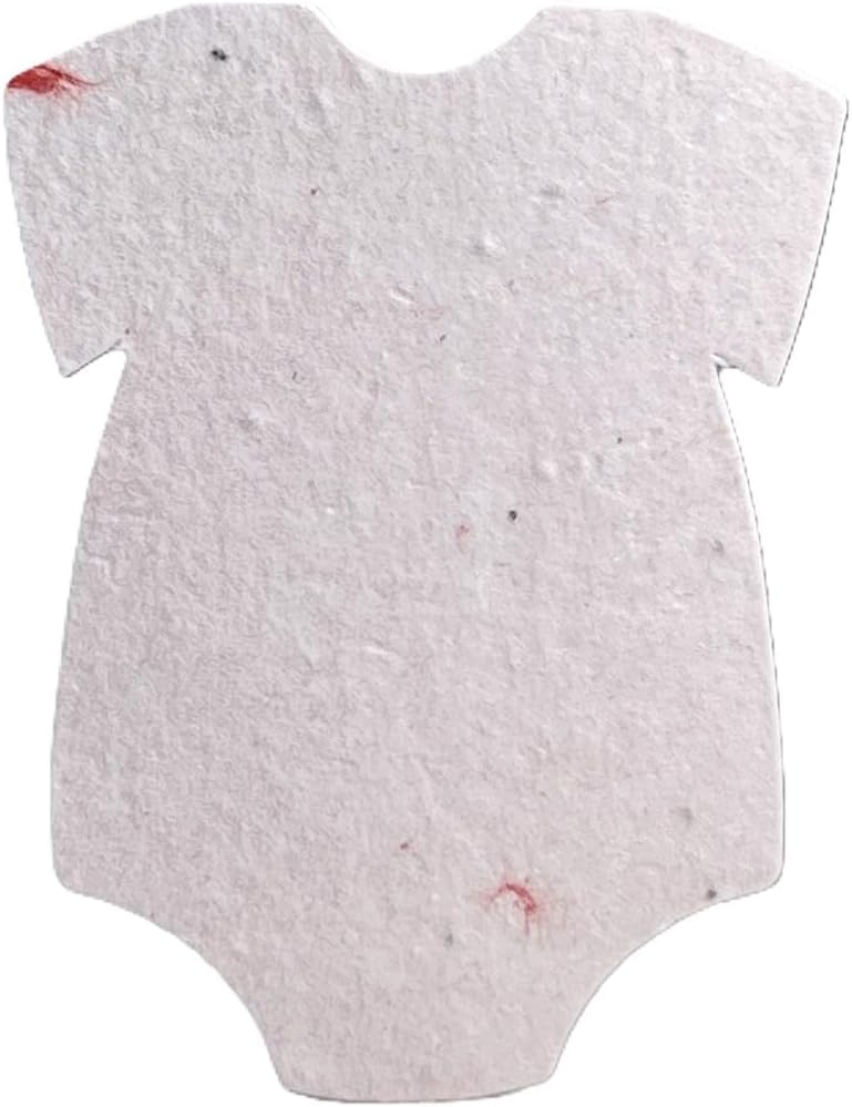 Of The Earth Handmade Paper - Wildflower Seed Infant Bodysuit Shapes - 3.2" x 2.5" - Pick Your Style - Set of 24 (15s Lavender Lotka)