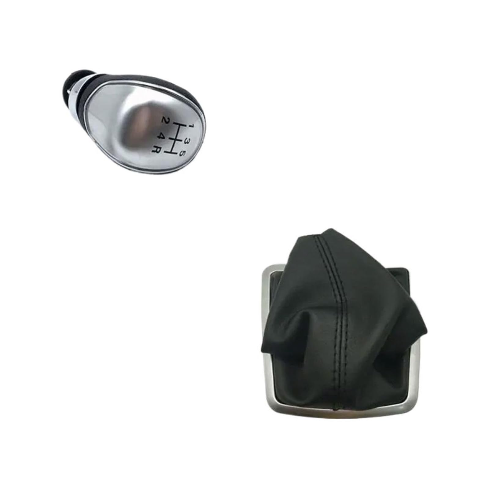 Glblpexelr Big Silver 5Speed Replacement Gear Stick Knob For Focus Mk2 2004-2012 Black/Silver