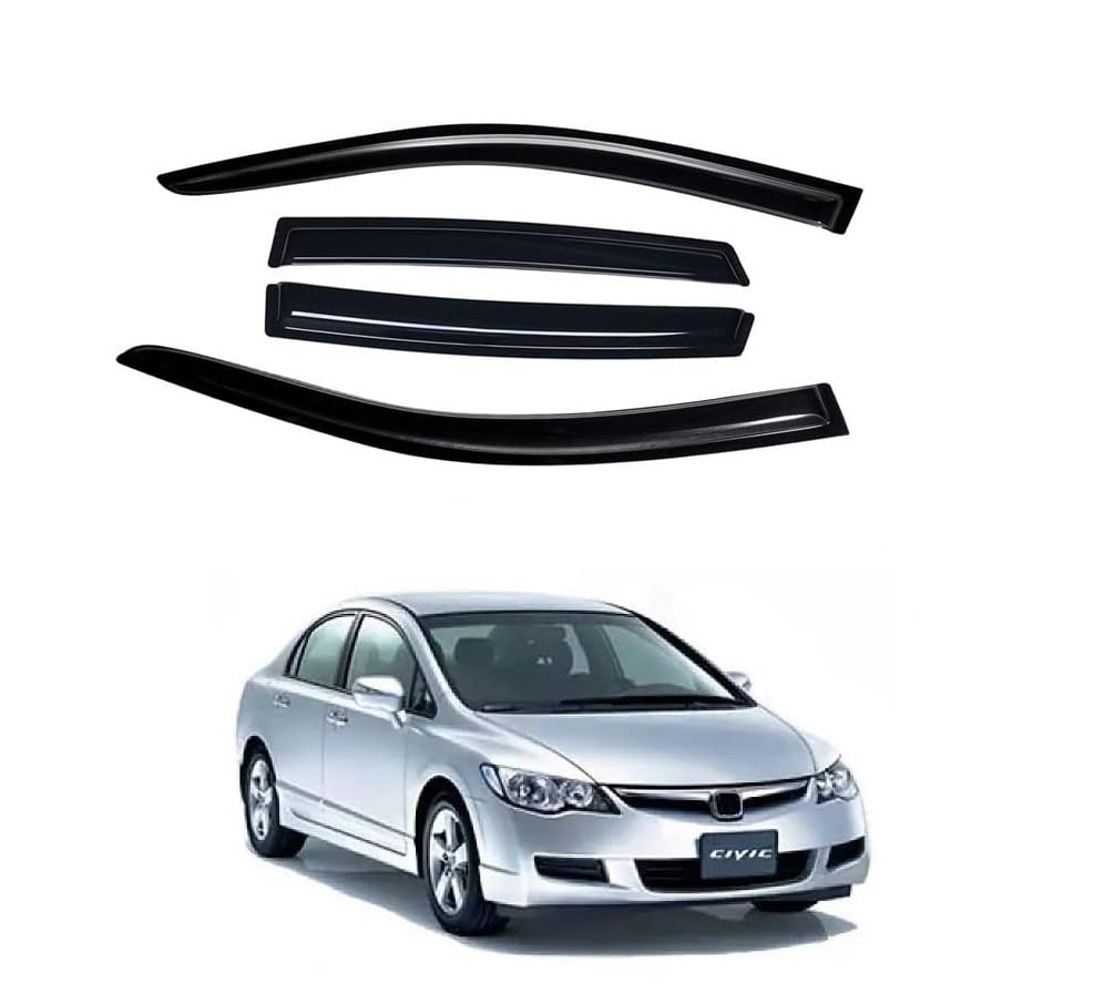 Unbreakable Door Visor/Wind Deflector/Rain Guard Compatible for Civic (2006 to 2013) Type 1 (Set of 4pc)-image-31