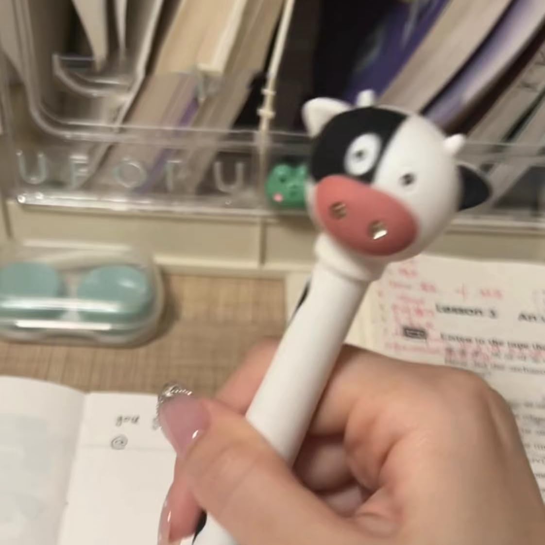 AKV Cute Cow Print Pen with Mooing Sound and LED Light, Black Ink Refill, Funny Cow Gift for Women, Girls & Kids (1Pcs) image 5