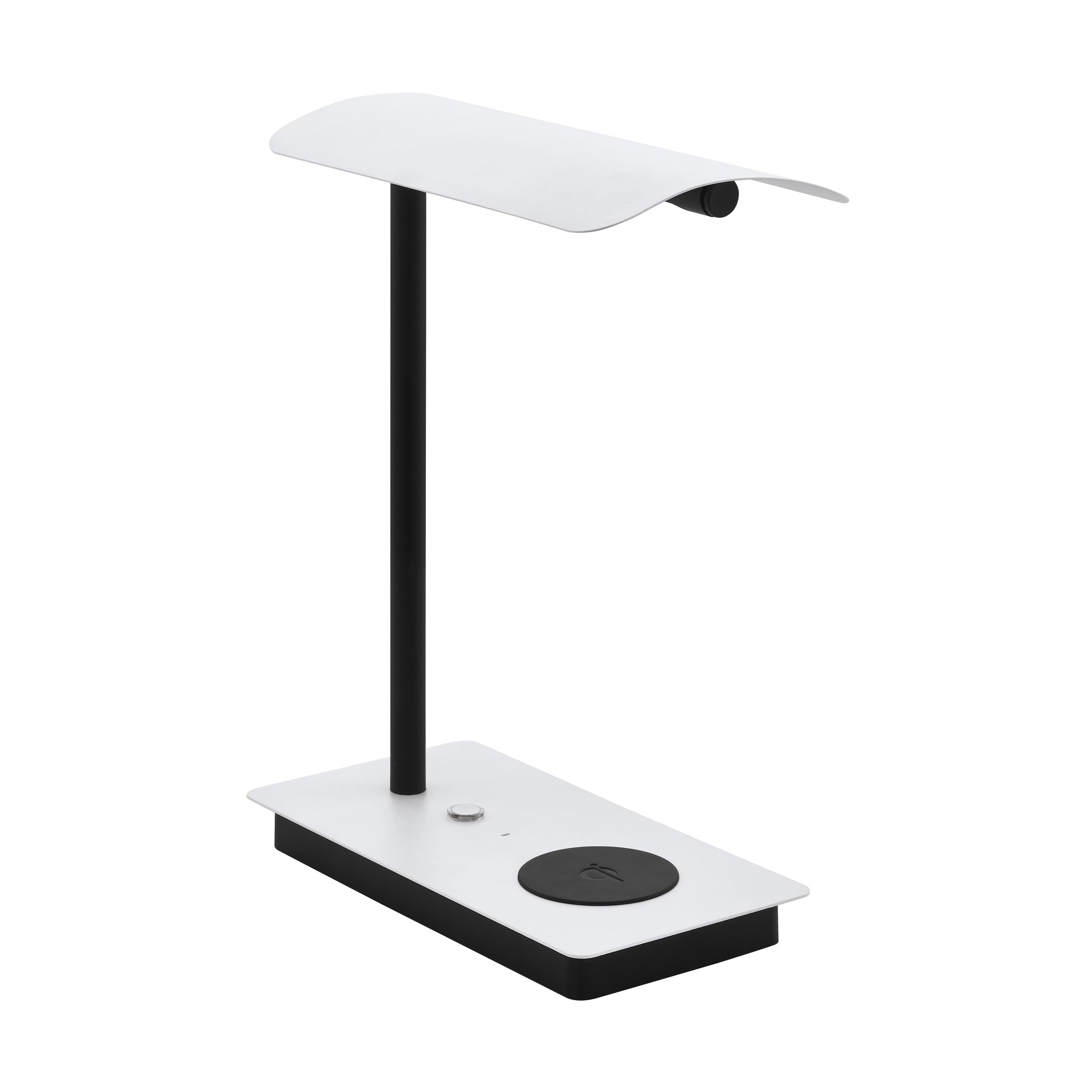 Eglo LED lámpara de mesa Arenaza, lámpara de escritorio de 1 luzcon toque, estación de carga QI, regulable, iluminación de mesa, luz de metal en blanco y negro