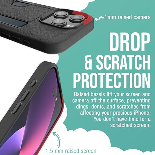 Image of Smartish iPhone 15 Pro Wallet Case - Wallet Slayer Vol. 2 [Slim + Protective] Credit Card Holder w /Kickstand - Drop Tested Hidden Card Slot Compatible w /Apple iPhone 15 Pro - Black Tie Affair
