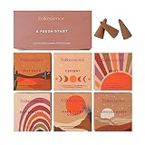 Folkulture Räucherkerzen- Set of 6 (120 Incense Cones) mit Räucherstäbchenhalter | Palo Santo,...