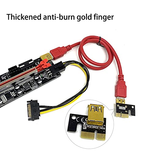 Fhdpeebu 1 stuk Pcie Riser uitbreidingskaart Pci-E 1X tot 16X 6Pin USB 3.0 60cm grafische verlengkabel kaart voor BTC… - Image 7