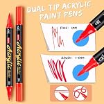 Acrylic Paint Pens Markers, 12 Colors Dual Tips Waterproof Paint Markers For Rock Painting, Fabric, Metal, Glass, Wood, Canvas, Ceramic, Plastic, Non-Toxic & Odor, Premium Art And DIY Craft Supplies