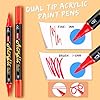 Acrylic Paint Pens Markers, 20 Colors Dual Tips Waterproof Paint Markers For Rock Painting, Fabric, Metal, Glass, Wood, Canvas, Ceramic, Plastic, Non-Toxic & Odor, Premium Art And DIY Craft Supplies