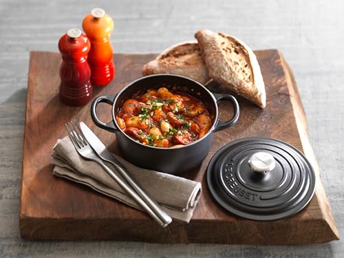 Image of LE CREUSET Signature Enamelled Cast Iron Round Casserole Dish with Lid, 18 cm, 1.8 Litre, Matte Black, 21177180000430