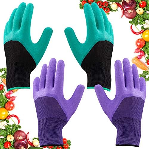Breathable & Waterproof Garden Gloves for Yard Work(2 Pair without Claws)