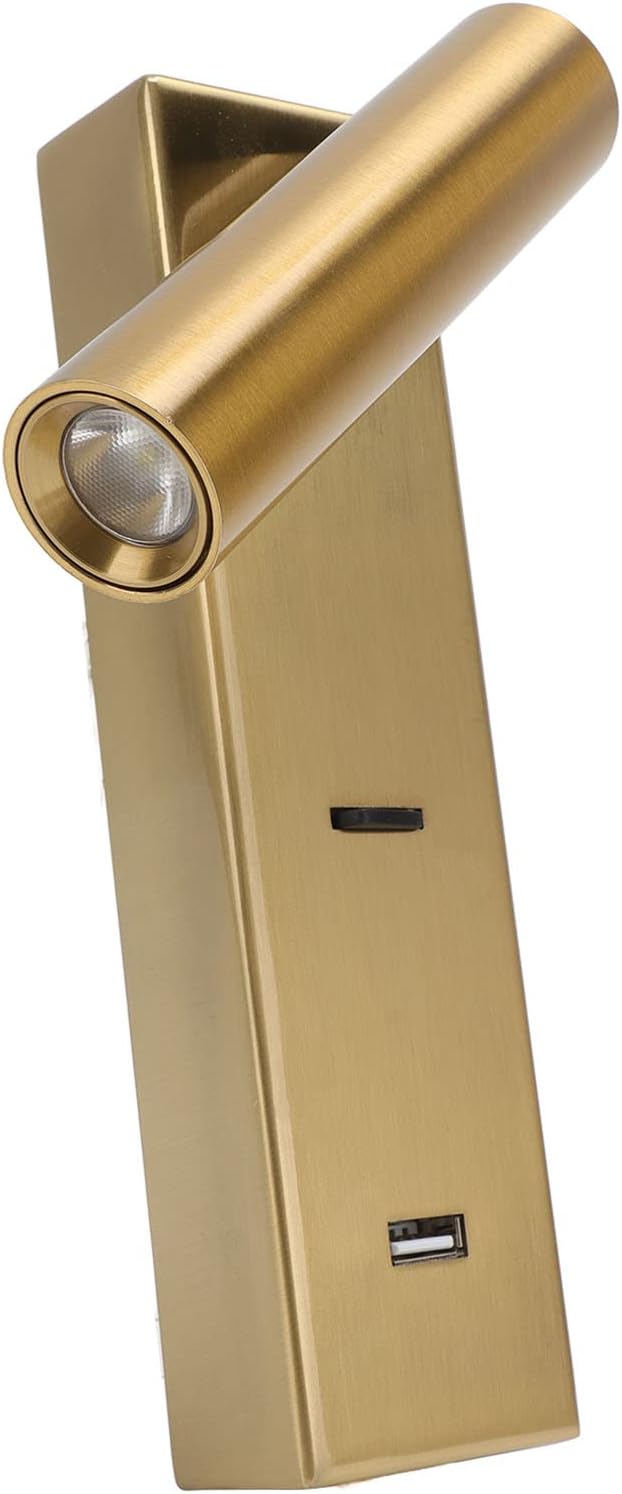 LED Wall Mounted Reading Light with USB Charging and Angle for Stylish Home Decor (White Light)