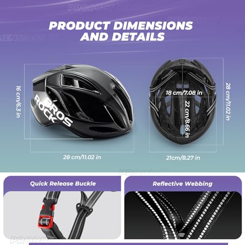 ROCKBROS Bike Helmet Lightweight Cycling Helmet for Men Women Adult Breathable Mountain Bike Helmet 57-61cm Adjustable Road Bike Helmet with 15 Colors - Image 2