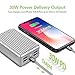 Zendure A8PD 26800mAh USB-C Portable Charger - 30W PD Power Bank (2 in 1 Cable, LED Digital Screen), 5-Port Quick Charge External Battery for iPhone X, Witch, Samsung S9 and More - Silver