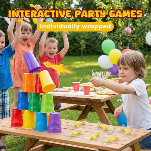 POPLAY 42PCS Flying Chicken Slingshot, Valentines Party Favors Treasure Box Toys for Kids, Flicking Rubber Chickens Finger Toys for Birthday Party Activity Gift, Classroom Prizes, Goodie Bag Stuffer