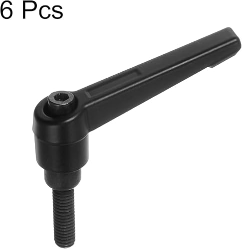 Miniatura 73 de HARFINGTON 6 manijas de palanca de sujeción ajustables M6 x 0.984 in de rosca macho, perillas de tornillo giratorio de bloqueo de trinquete