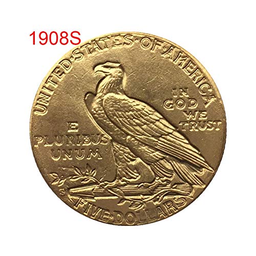 Facaily Old Coin 1908/1926 Antique US Commemorative Gold Plated Collectible Coin Crafts Art Souvenir Decorations - Thumbnail 4