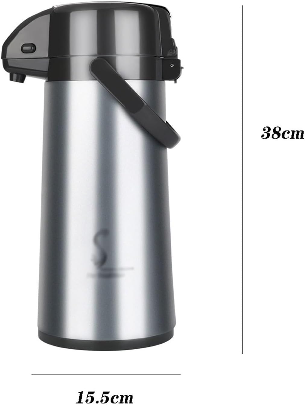 izolowana herbata ze stali nierdzewnej Pneumatyczny termos do kawy 2200 ml, duża pojemność, czarny termos do użytku domowego i biurowego, garnek izolacyjny