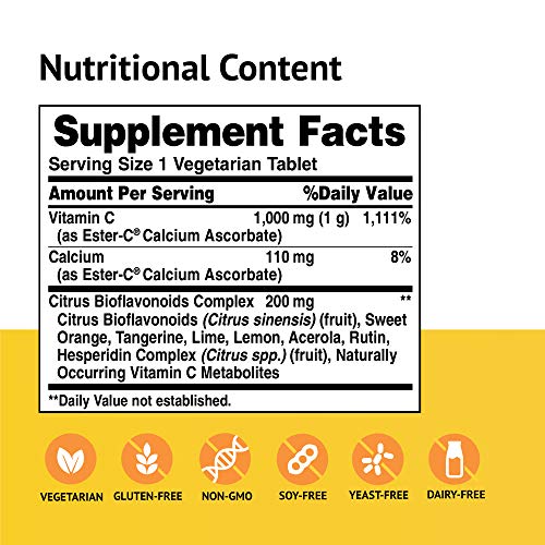 Ester C W/Citrus Bioflavonoids, 1000 Mg, 180 Veg Tablets (2 Pack) #TOP1