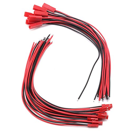 BestTong 20 Pairs Silicone Male & Female JST Connector 22 AWG JST Plug Connector 2 Pin Male Female Plug Connector Cable Wire for LED Lamp Strip RC Toys Battery 8 Inch