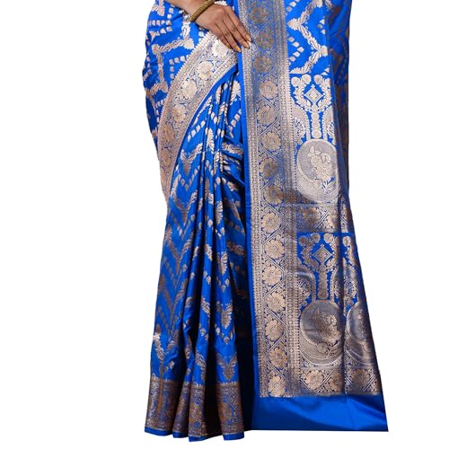 Aishani Collection blue banarasi silk saree in katan silk – image 6