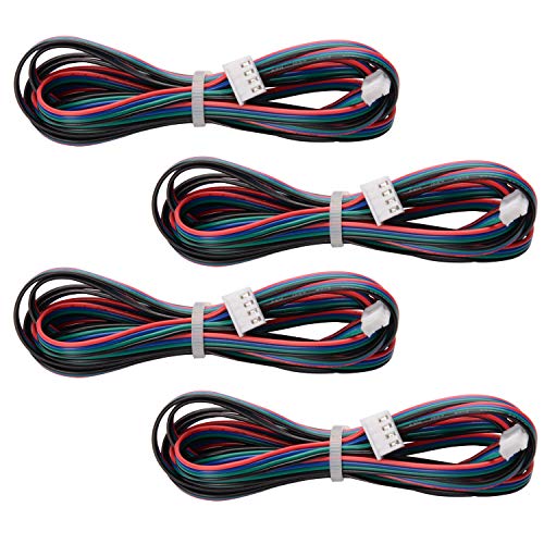 R REIFENG 4pcs 2M Motor Connector Cables XH2.54 4pin to XH2.0 6pin White Terminal Paralled Motor Wires for 3D Printer Stepper Motor