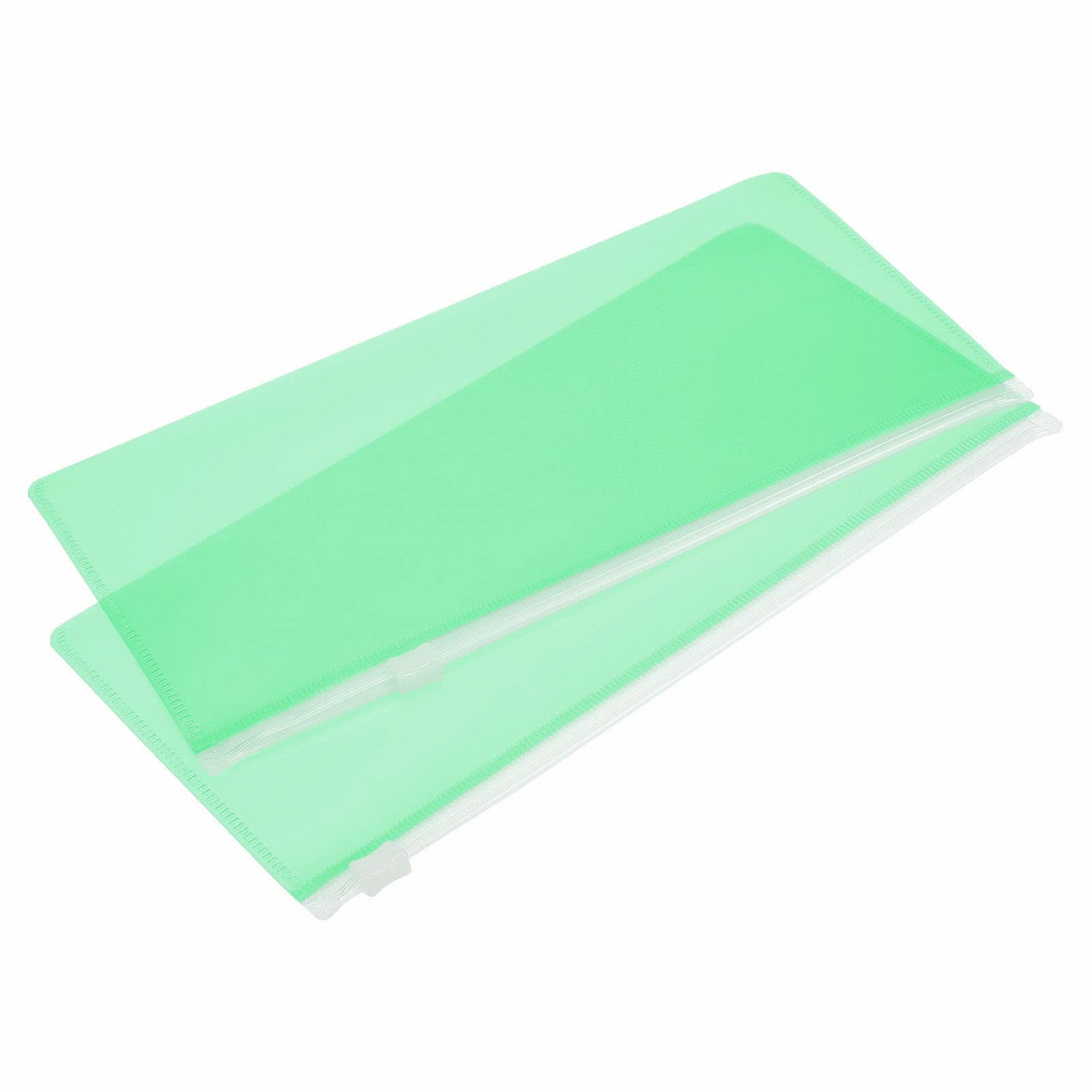 YOKIVE 10 Pack Zipper File Bags, A6 Files Envelope Plastic Document Organizer Zipper Folders, Great for Office(Clear Green)
