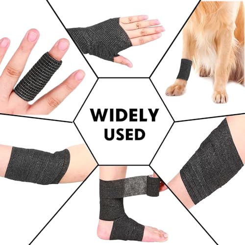 Self Adhesive Bandage Wrap 15Roll,Non-Woven Self Adherent Vet Wrap Tape,5CM x 4.5M Cohesive Bandage Tape for Wrist & Ankle,Elastic Grip Cover-15color