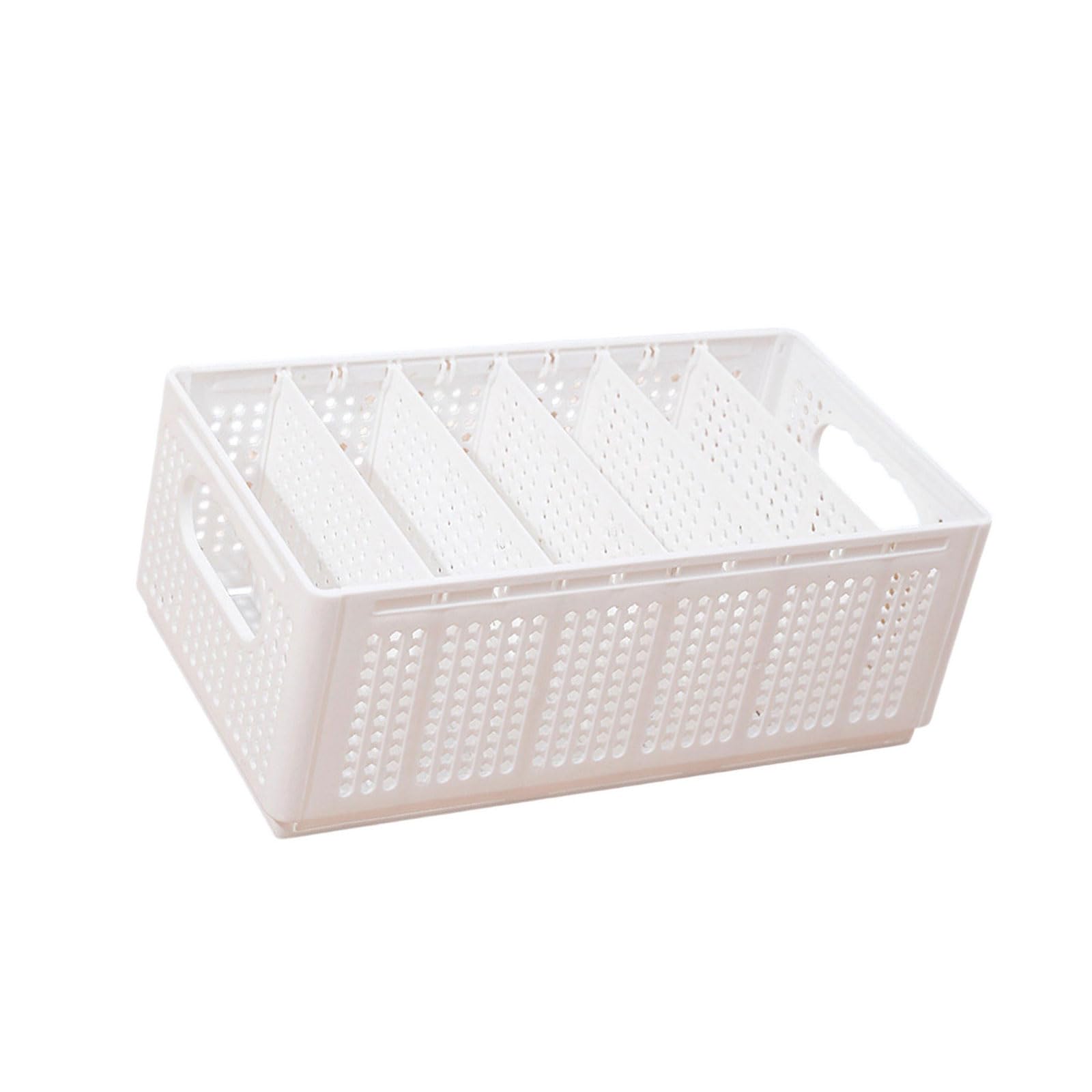 Hsioluted Japanese Foldable Organiser Bin Sturdy PP Construction Storage Container for Socks Bras Underwear Organization Tool Foldable Storage Bin