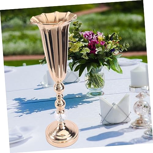 FUNOMOCYA Metal Vase Center Pieces Decoration for Table Gold Finish Ceremony Vase for Wedding Anniversary Home Decor - Image 9