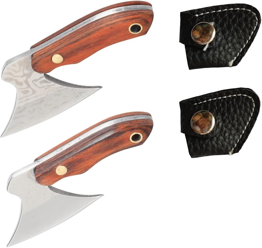 2pcs Axe Shape Mini Pocket Knife Small Keychain Hatchet Tiny Thumb Multitool Box Cutter Tools