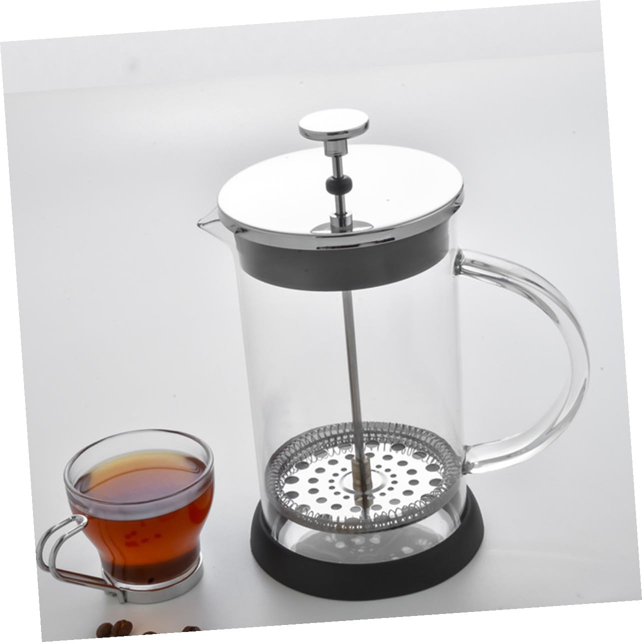 Cafetera de Moda de Acero Inoxidable 1000ml Filtro para Hogar