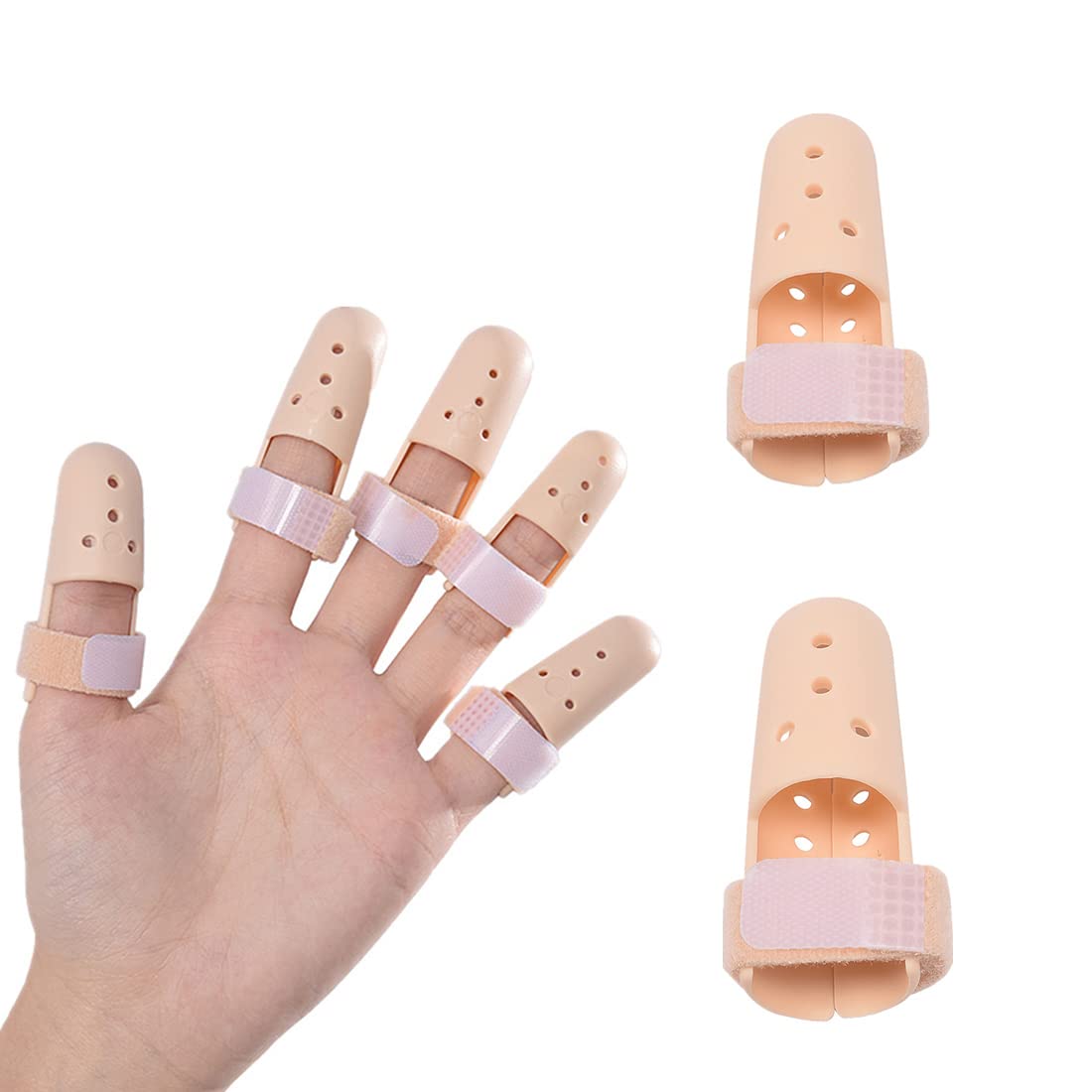 PLABBDPL Férulas para dedos, 2 piezas Férula ajustable para dedos, Férula fija para rehabilitación de dedos, para aliviar el dolor, tendinitis, artritis, esguinces, rotos, 2 tamaños