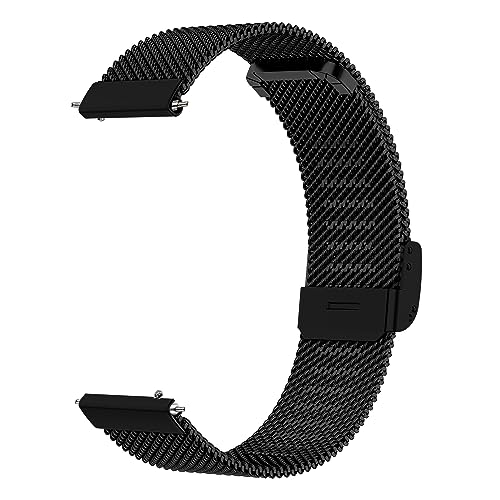 Image of ACM Watch Strap Steel Metal 20mm compatible with Compaq Q Watch Smartwatch Adjustable Belt Chain Band Black