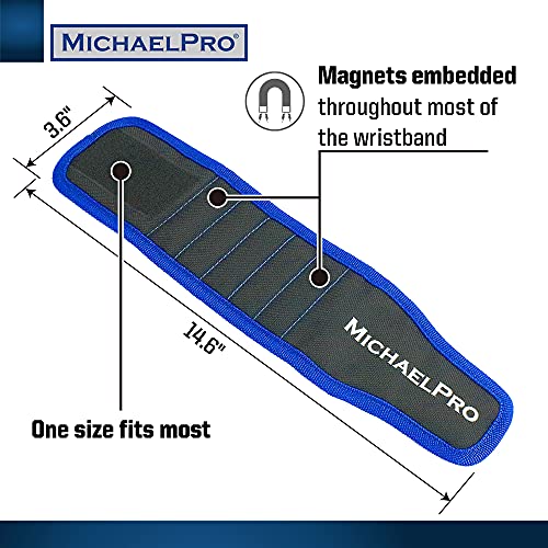 Michaelpro Mp015001 Magnetic Wristband, Tool Belt With Strong Magnets For Holding Screws, Nails, Drill Bits For Diy, Gifts For Father/Dad, Husband, Boyfriend, Him, Electrician, Men, Women (Black) #TOP3