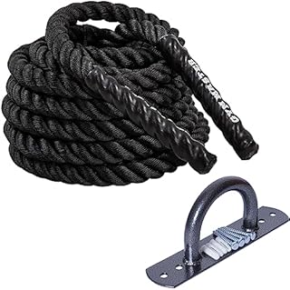GYM MASTER Battle Rope and Single Hoop Ground | Wall Anchor For Strength Training Battling Workouts
